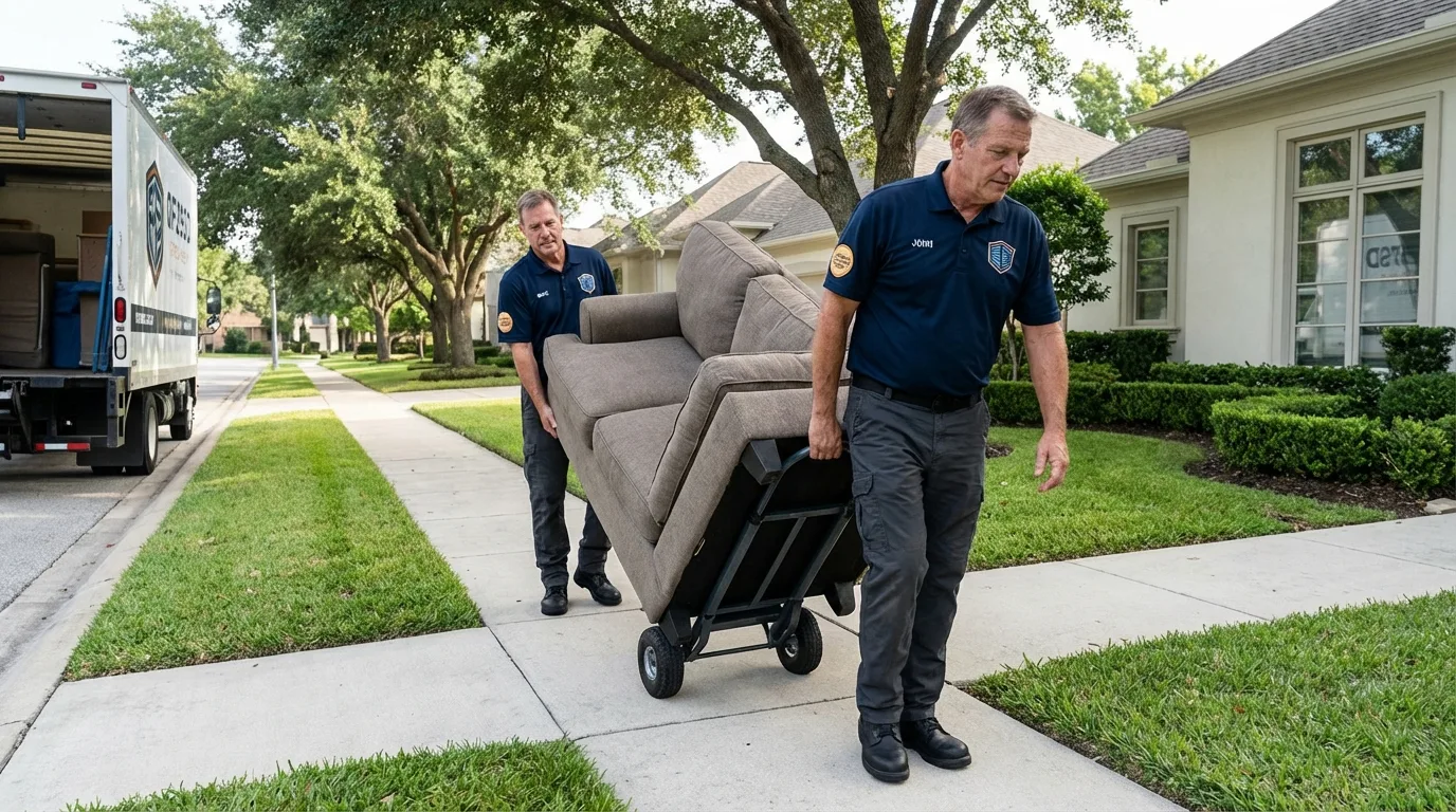 Local residential moving crew loading furniture in Gibsonia, PA
